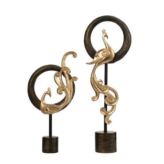 Tavus Kuşu Detaylı Halka Dekor