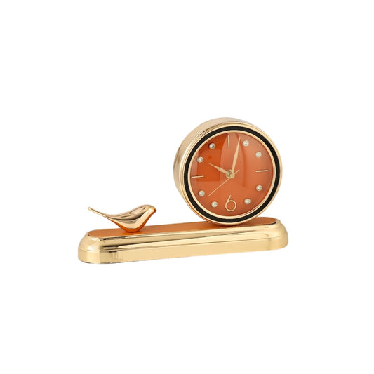 Turuncu Gold Kuşlu Saat