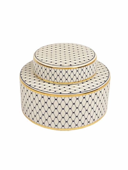 Mavi Beyaz Desenli Seramik Küp